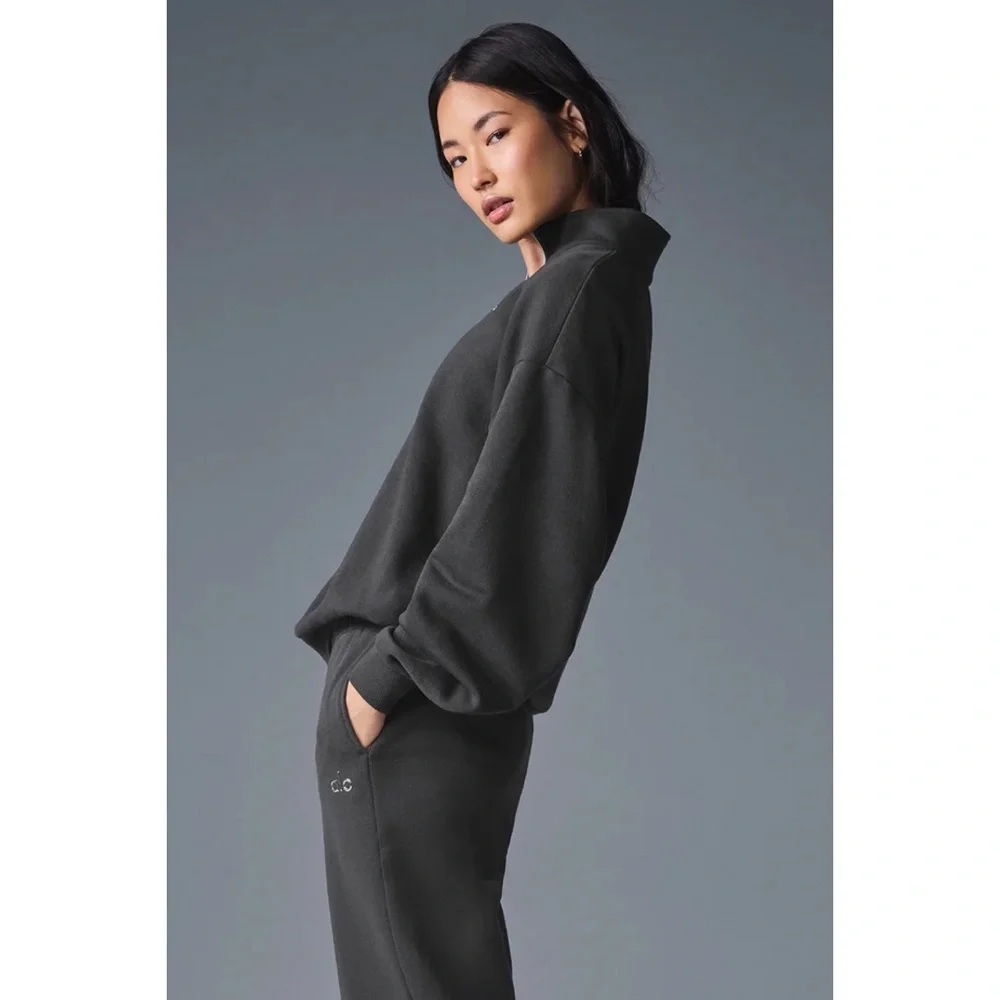 Alo Yoga Accolade 1/4 Zip Pullover Anthracite M - Picture 2 of 10